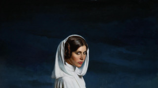 Woman white robe shawl dark - detailed oil painting free wallpaper