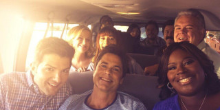 Group smiling car sunshine together - emotional free wallpaper