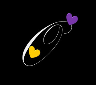 Hearts black background white border - simple form free wallpaper for tablet