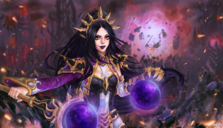Woman costume purple ball sword - arcane free wallpaper