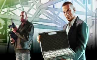 Men briefcase money gun holding - a briefcase free wallpaper