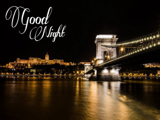Bridge lit sign good night - a cityscape free wallpaper