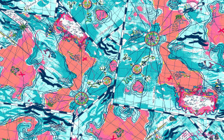 Colorful abstract pattern blue pink - hypermaximalist free wallpaper for desktop
