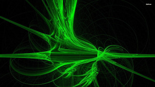 Green abstract background lines curves - a white text free wallpaper