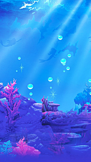 Blue ocean bubbles fish swimming - a blue ocean free wallpaper for mobile