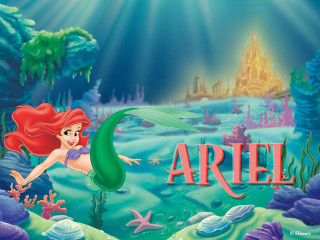 Cartoon mermaid ariel castle background - a starfish free wallpaper