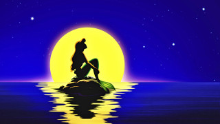 Mermaid rock ocean night full - a rock in the ocean free wallpaper