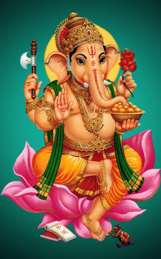 Ganesha lotus flower knife fork - its hand free wallpaper for mobile