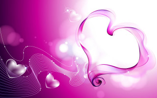 Pink heart swirly background hearts - a white heart free wallpaper