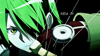 Anime green hair headphones microphone - a anime character free wallpaper