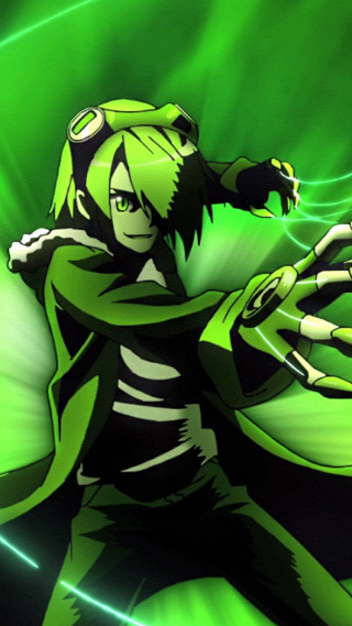 Cartoon character green hair green - shining free wallpaper for mobile