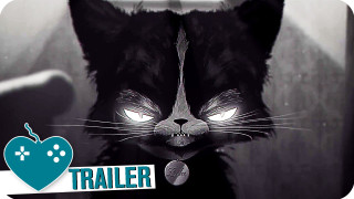 Black cat glowing eyes heart - a black cat free wallpaper