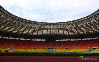 Stadium sky green field yellow - abram arkhipov free wallpaper