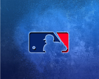 Baseball player blue background logo - major free wallpaper