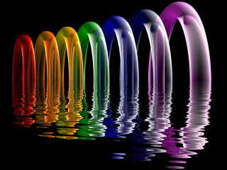 Colored objects reflections water black - vibrant free wallpaper