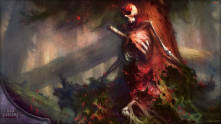 Skeleton sword forest tree man - a skeleton holding free wallpaper