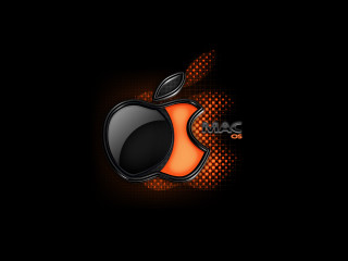 Apple logo black background orange - an apple logo free wallpaper for desktop