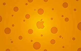 Yellow background bubbles apple logo - darrell riche free wallpaper