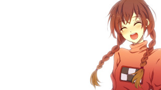 Girl redshirt funnyface braided happy - a funny face free wallpaper