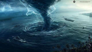 Tornado ocean boats water storm - christopher moeller free wallpaper for desktop