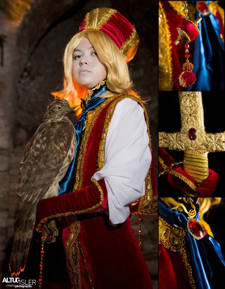 Woman red gold costume bird - andor basch free wallpaper for mobile