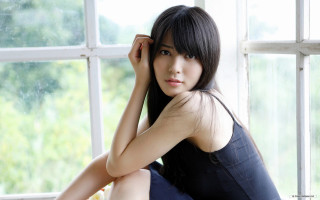 Woman sitting window sill hand - a window sill free wallpaper