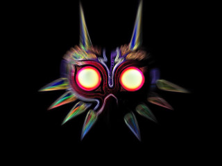 Colorful mask glowing eyes spikes - subsurface free wallpaper for desktop