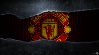 Torn paper man united logo - a grungy background free wallpaper