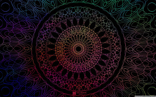 Colorful circular lines black rainbow - a circular object free wallpaper