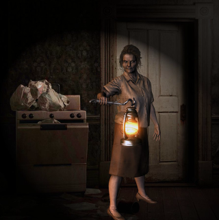 Woman holding lantern dark room - a dark room free wallpaper for tablet