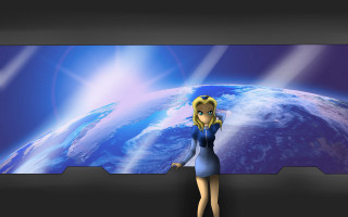 Cartoon character large screen blue - a large screen free wallpaper