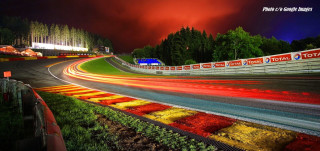 Night race track red sky - a red sky in the background free wallpaper