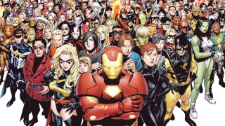 Costume party people posing robot - costume free wallpaper for desktop