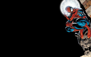 Spider man flying moon building - a spider man free wallpaper
