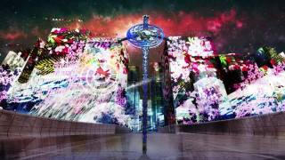 Clock tower city colorful sky - interactive free wallpaper