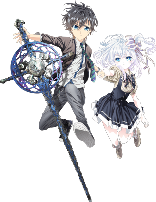 Anime couple holding large object - a large object free wallpaper