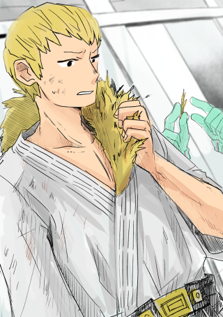 Blonde man towel neck brush - a towel free wallpaper for mobile