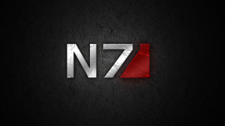 Red silver logo black background - mass effect free wallpaper for desktop