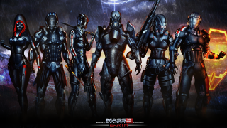Sci fi characters rain weapons - mass effect free wallpaper