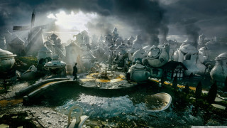 Statues graveyard dark sky man - alexander jansson free wallpaper