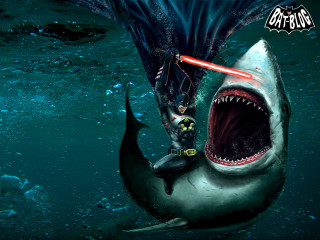 Shark bat man sword water - a shark free wallpaper