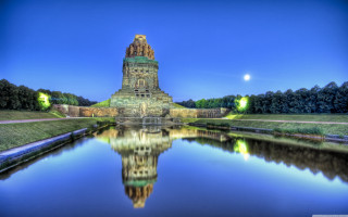 Tower clock water trees background - a body of water free wallpaper