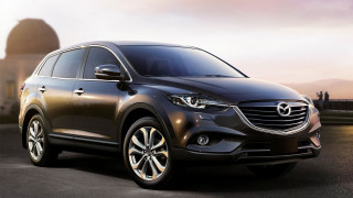 Black mazda suv sunset parking - a parking lot free wallpaper