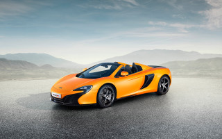 Bright orange sports car mountains - orange sports car free wallpaper