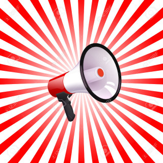 Red white megaphone background stock - free technology wallpaper for tablet