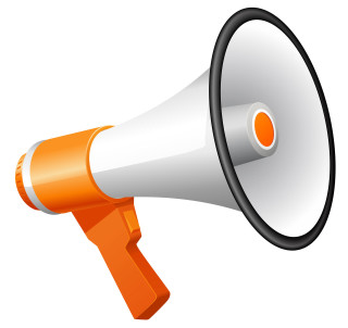 White orange megaphone black horn - orange free wallpaper for tablet