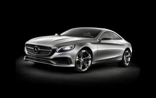 Silver mercedes coupe dark room 2 - a white line free wallpaper