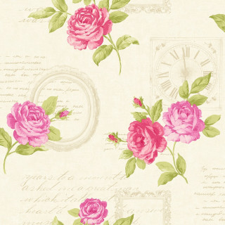 Pink rose cream background green - free hearts wallpaper for tablet