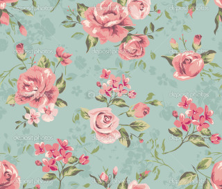 Pink rose floral wallpaper blue - shutter free wallpaper