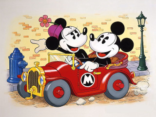 Mickey minnie red car fire - drew struzan free wallpaper